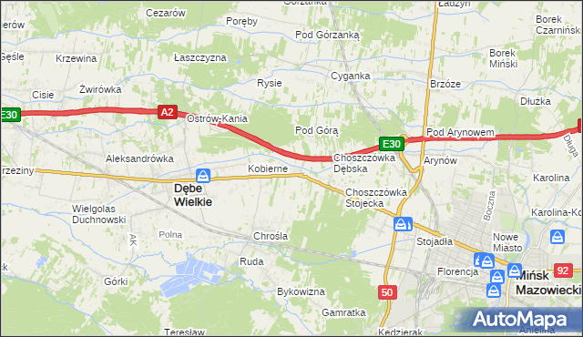 mapa Choszczówka Rudzka, Choszczówka Rudzka na mapie Targeo