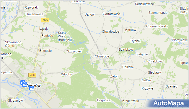 mapa Chruścice, Chruścice na mapie Targeo