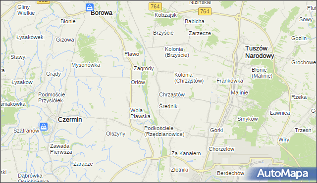 mapa Chrząstów gmina Mielec, Chrząstów gmina Mielec na mapie Targeo