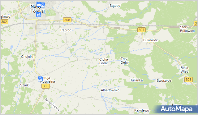 mapa Cicha Góra, Cicha Góra na mapie Targeo