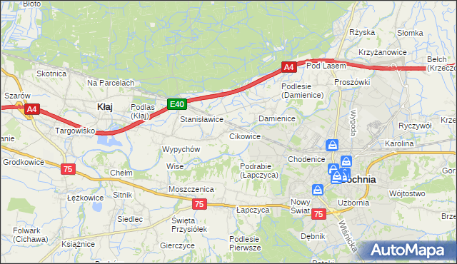 mapa Cikowice, Cikowice na mapie Targeo