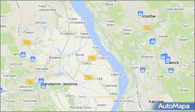 mapa Ciszyca gmina Konstancin-Jeziorna, Ciszyca gmina Konstancin-Jeziorna na mapie Targeo