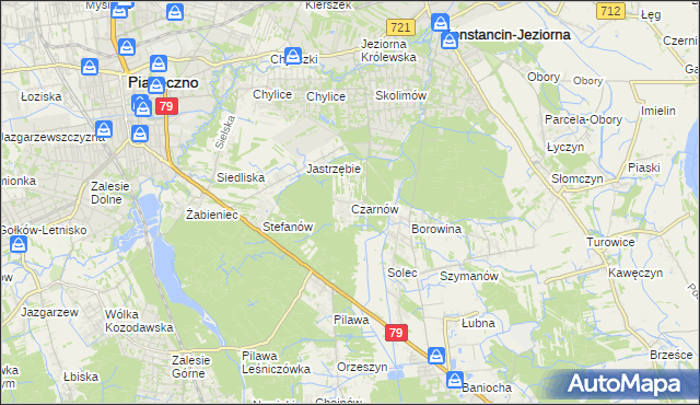 mapa Czarnów gmina Konstancin-Jeziorna, Czarnów gmina Konstancin-Jeziorna na mapie Targeo