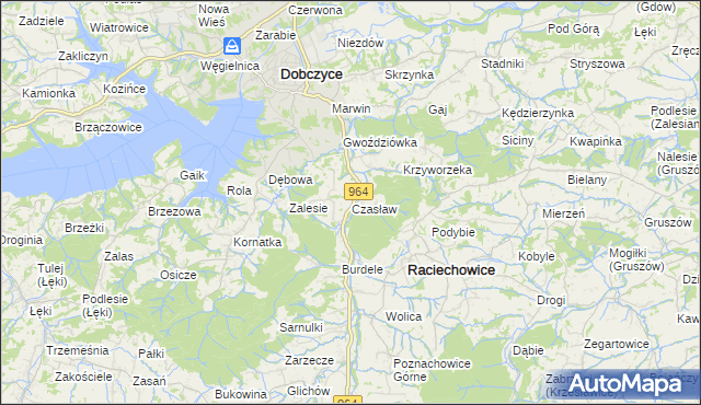 mapa Czasław gmina Raciechowice, Czasław gmina Raciechowice na mapie Targeo