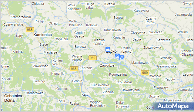 mapa Czerniec gmina Łącko, Czerniec gmina Łącko na mapie Targeo