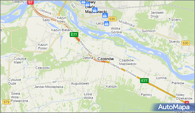 mapa Czosnów, Czosnów na mapie Targeo