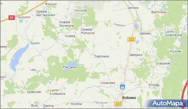 mapa Dąbrówka gmina Starogard Gdański, Dąbrówka gmina Starogard Gdański na mapie Targeo