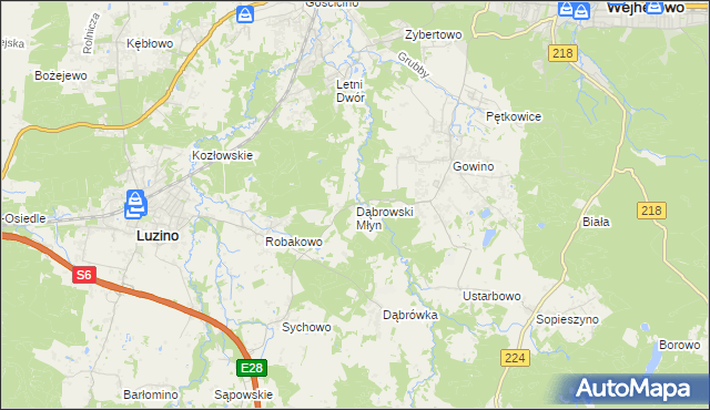 mapa Dąbrowski Młyn, Dąbrowski Młyn na mapie Targeo