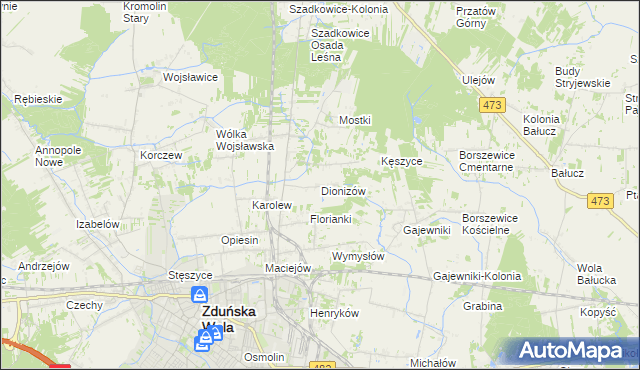 mapa Dionizów, Dionizów na mapie Targeo