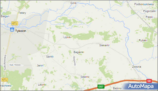 mapa Dobki gmina Tykocin, Dobki gmina Tykocin na mapie Targeo