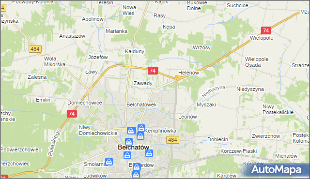 mapa Dobrzelów, Dobrzelów na mapie Targeo