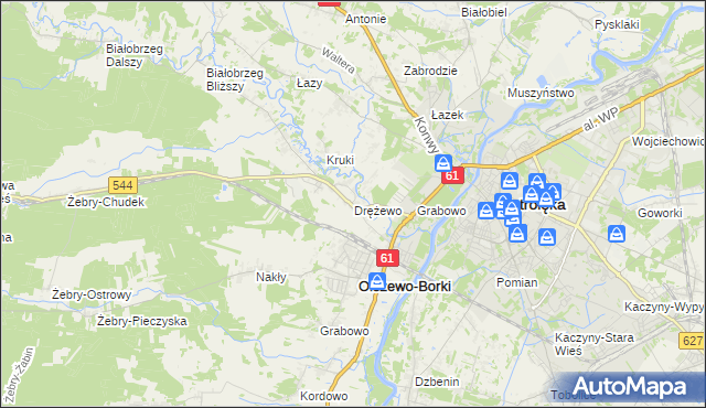 mapa Drężewo, Drężewo na mapie Targeo