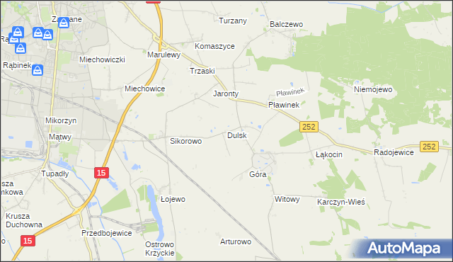 mapa Dulsk gmina Inowrocław, Dulsk gmina Inowrocław na mapie Targeo