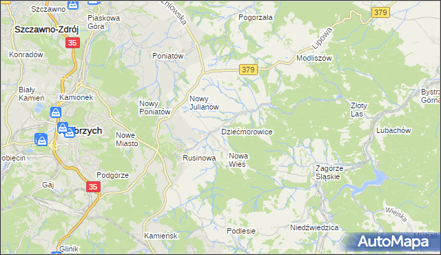 mapa Dziećmorowice, Dziećmorowice na mapie Targeo