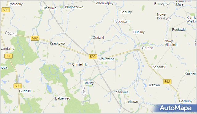 mapa Dzikowina, Dzikowina na mapie Targeo