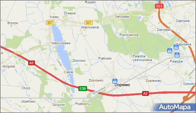 mapa Fiałkowo, Fiałkowo na mapie Targeo