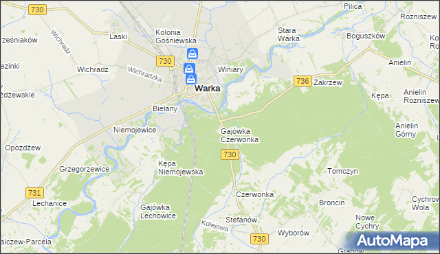 mapa Gajówka Czerwonka, Gajówka Czerwonka na mapie Targeo