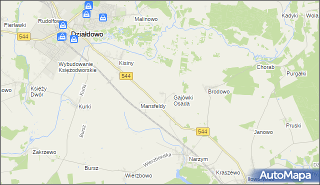 mapa Gajówki, Gajówki na mapie Targeo