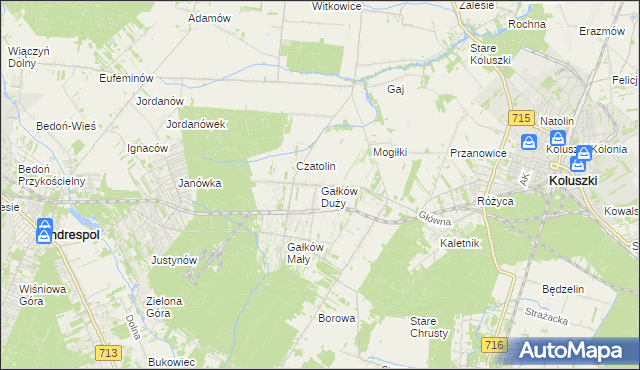 mapa Gałków Duży, Gałków Duży na mapie Targeo