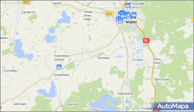 mapa Głotowo, Głotowo na mapie Targeo