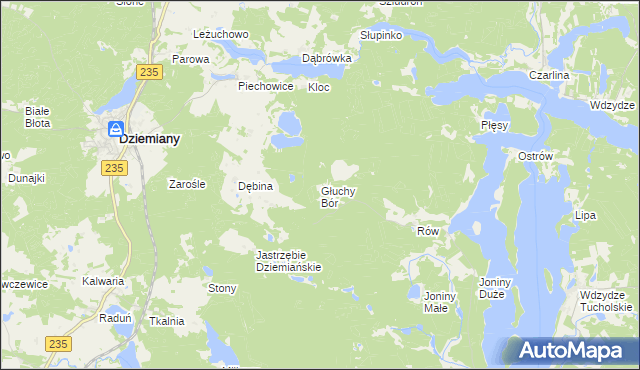 mapa Głuchy Bór, Głuchy Bór na mapie Targeo