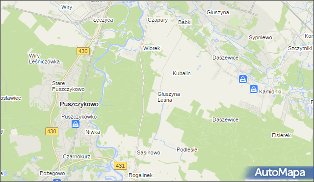 mapa Głuszyna Leśna, Głuszyna Leśna na mapie Targeo