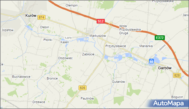 mapa Góry gmina Markuszów, Góry gmina Markuszów na mapie Targeo