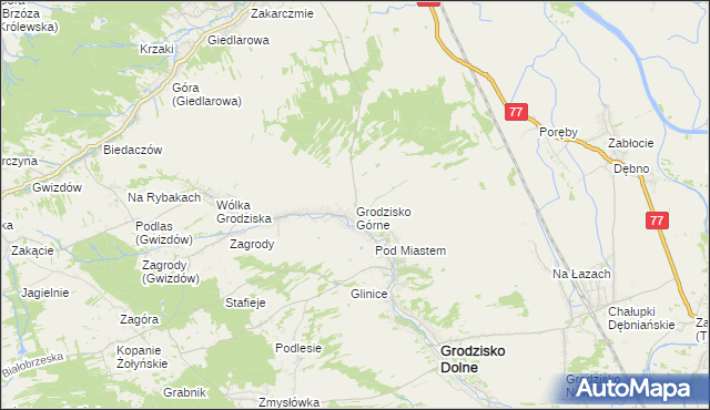 mapa Grodzisko Górne, Grodzisko Górne na mapie Targeo