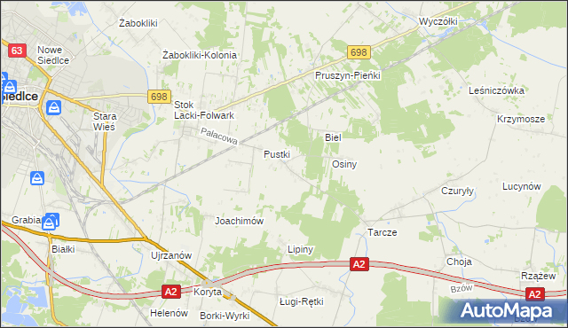 mapa Grubale, Grubale na mapie Targeo