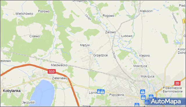 mapa Grzędzice, Grzędzice na mapie Targeo