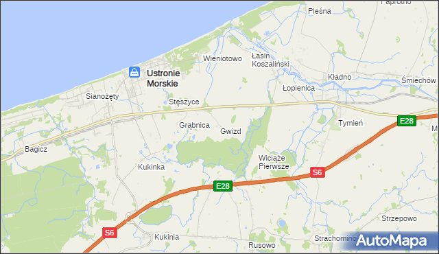 mapa Gwizd, Gwizd na mapie Targeo