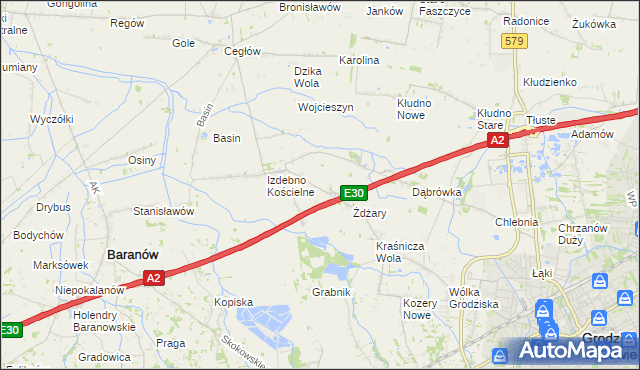 mapa Izdebno Nowe, Izdebno Nowe na mapie Targeo