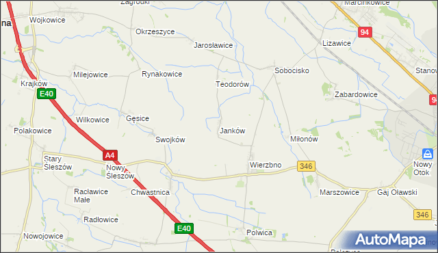 mapa Janków gmina Domaniów, Janków gmina Domaniów na mapie Targeo