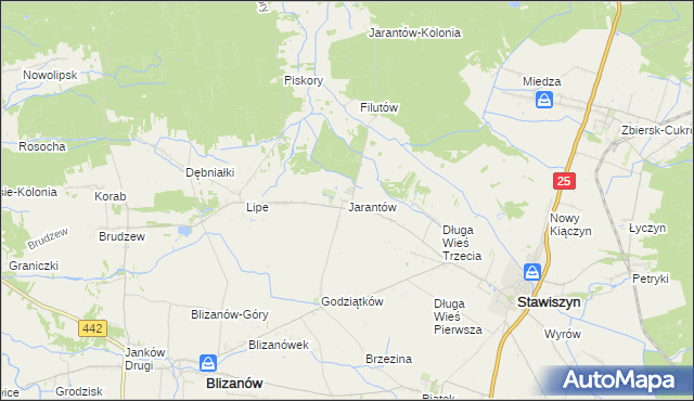 mapa Jarantów, Jarantów na mapie Targeo