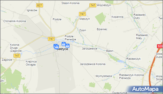 mapa Jaroszewice, Jaroszewice na mapie Targeo