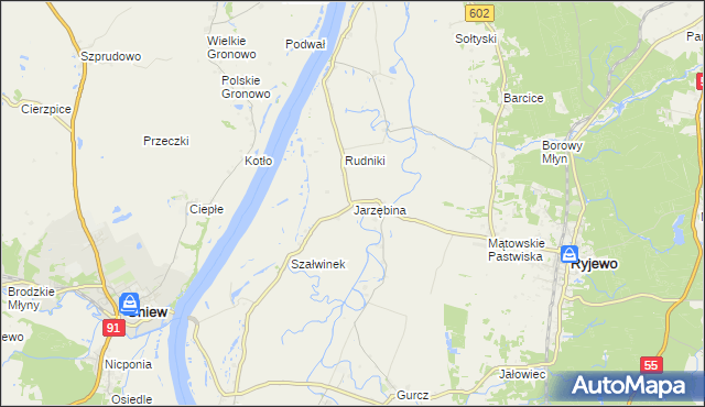 mapa Jarzębina, Jarzębina na mapie Targeo