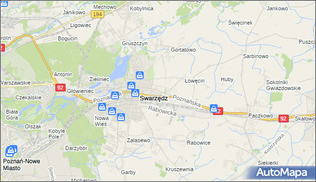 mapa Jasin gmina Swarzędz, Jasin gmina Swarzędz na mapie Targeo