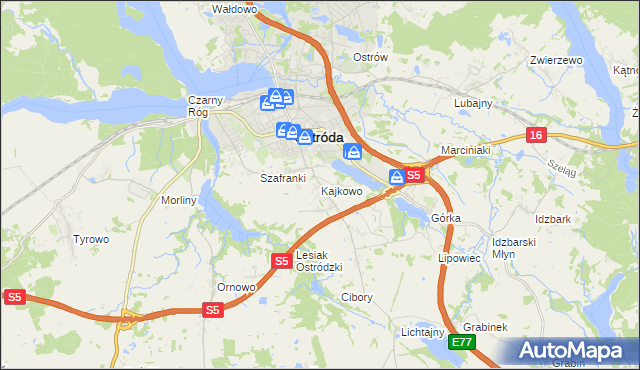 mapa Kajkowo, Kajkowo na mapie Targeo