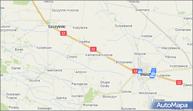 mapa Kamienna-Wieś, Kamienna-Wieś na mapie Targeo