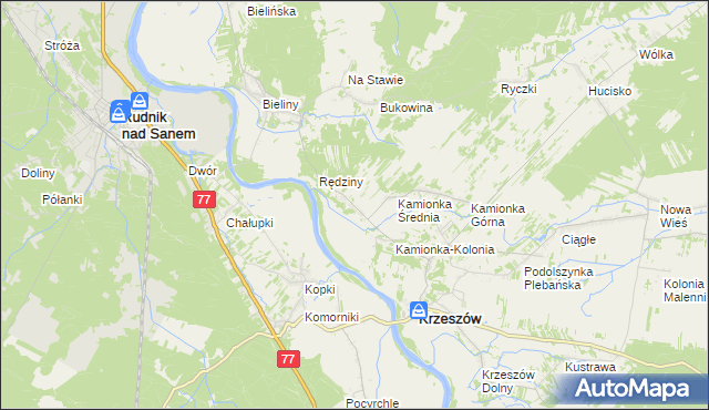 mapa Kamionka Dolna, Kamionka Dolna na mapie Targeo