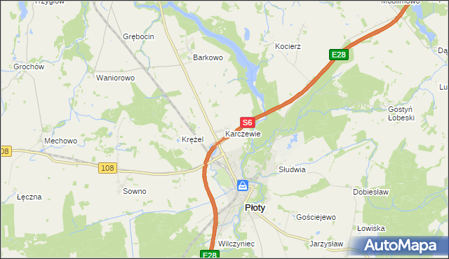 mapa Karczewie, Karczewie na mapie Targeo