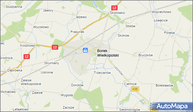 mapa Karolew gmina Borek Wielkopolski, Karolew gmina Borek Wielkopolski na mapie Targeo