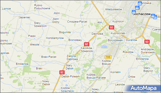 mapa Karolków Szwarocki, Karolków Szwarocki na mapie Targeo