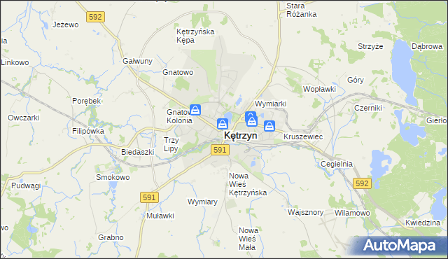 mapa Kętrzyn, Kętrzyn na mapie Targeo