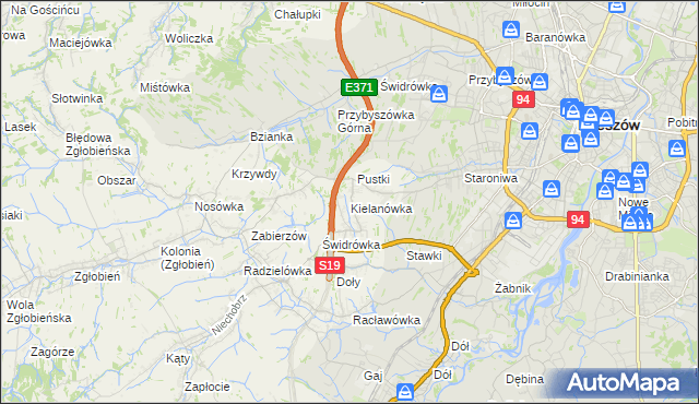 mapa Kielanówka, Kielanówka na mapie Targeo