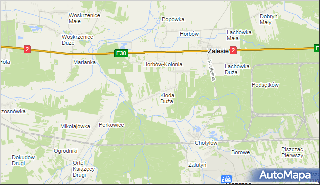 mapa Kłoda Duża, Kłoda Duża na mapie Targeo