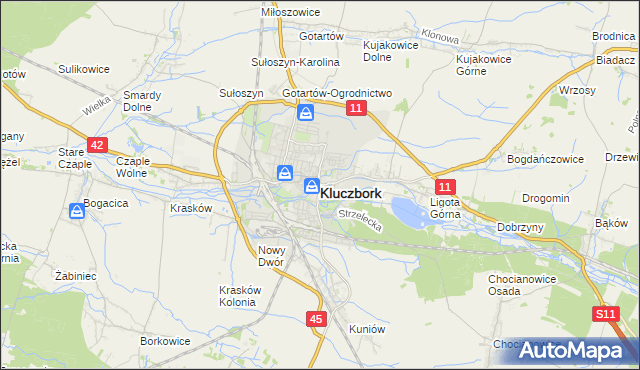 mapa Kluczbork, Kluczbork na mapie Targeo