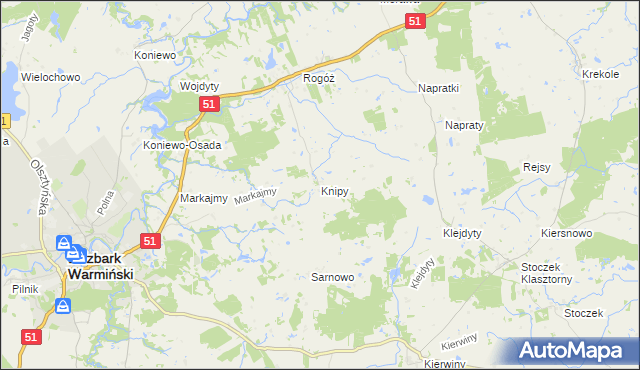 mapa Knipy, Knipy na mapie Targeo