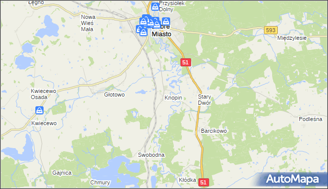 mapa Knopin, Knopin na mapie Targeo