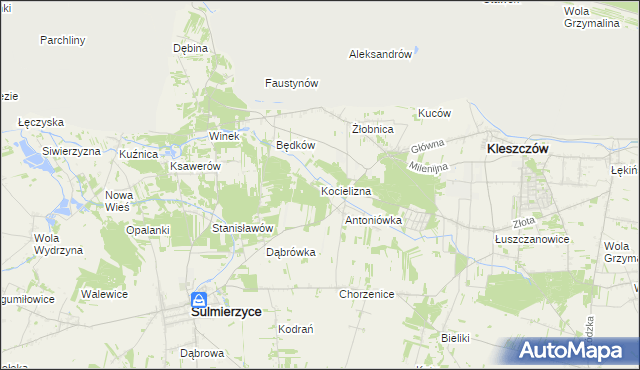 mapa Kocielizna, Kocielizna na mapie Targeo